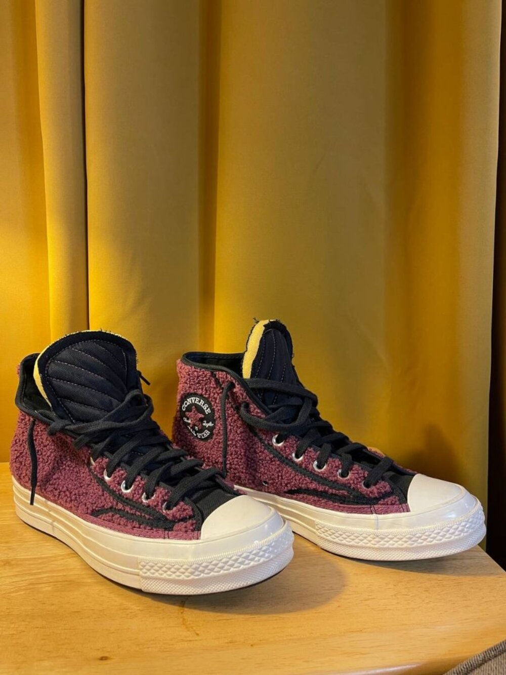 Converse Chuck 70 Hi Sherpa Fleece Burgundy Purple High Top Sneakers Men's 7 Wom